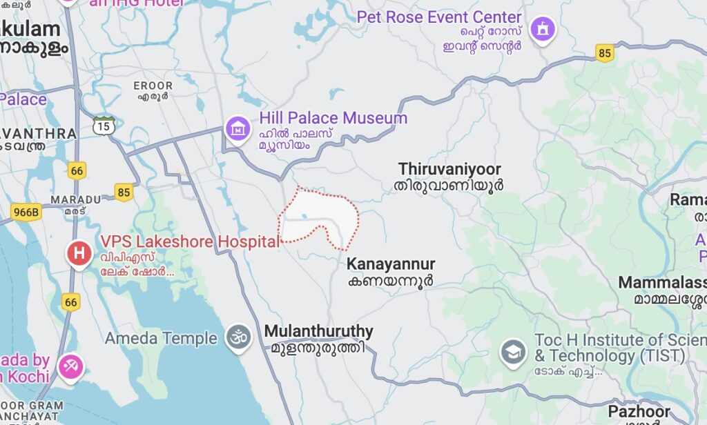 Map of chottanikkara. What can be done around Chottanikkara temple.